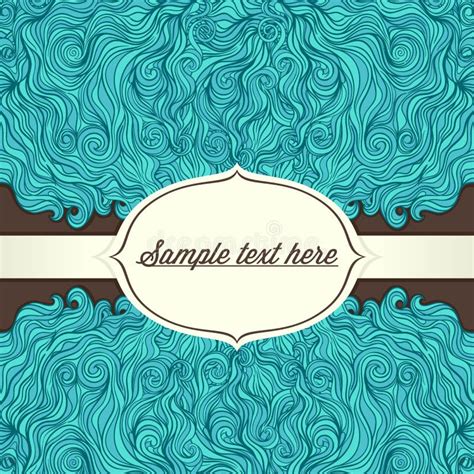 Turquoise Frame With Delicate Sari Inspired Swirls Stock Vector