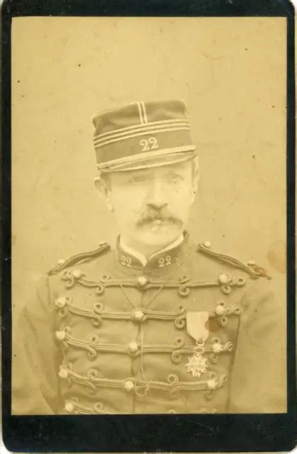 FRANCE PORTRAIT MILITAIRE français du 22e régiment ca 1885 Carte