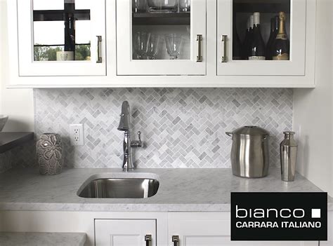 Carrara Carrera Bianco Honed X Herringbone Mosaic Tile