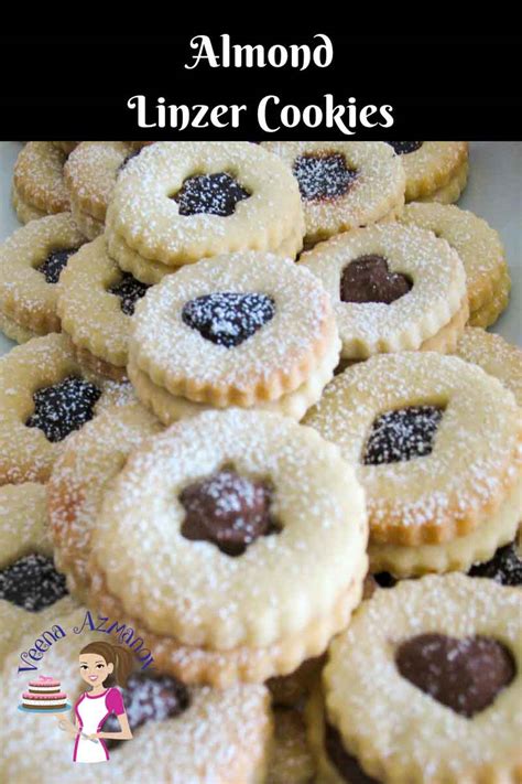 Almond Linzer Cookies Recipe with Assorted Fillings - Veena Azmanov
