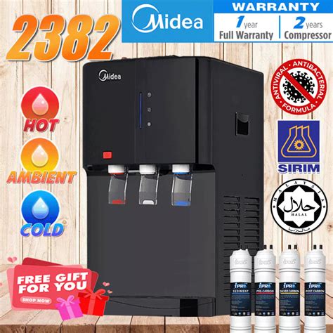 Midea Mild Alkaline Hot Ambient Cold Tabletop Water Dispenser Compressor