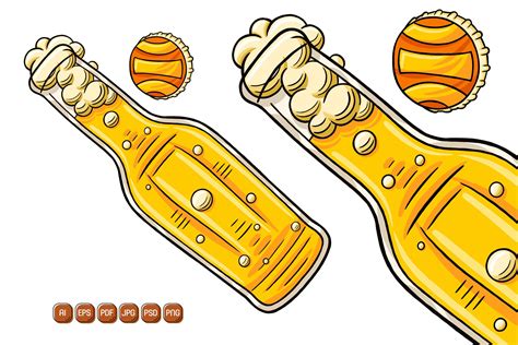 Beer Bottle Vector Illustration Graphic By Medzcreative · Creative Fabrica