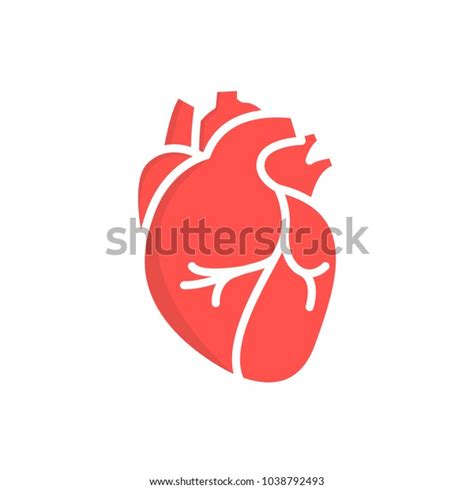 Heart Icon Flat Style Isolated Vector Stock Vector Royalty Free 1038792493 Shutterstock