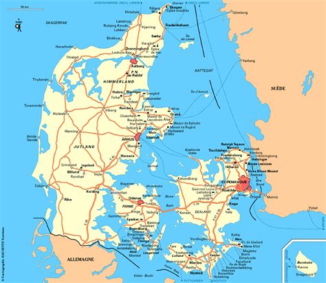 Carte Du Danemark Avec Les Villes Et Autoroutes Page 3