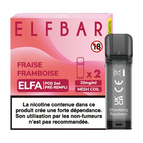 Elfbar Elfa Cartouche X Fraise Framboise Mg Boutique Puff