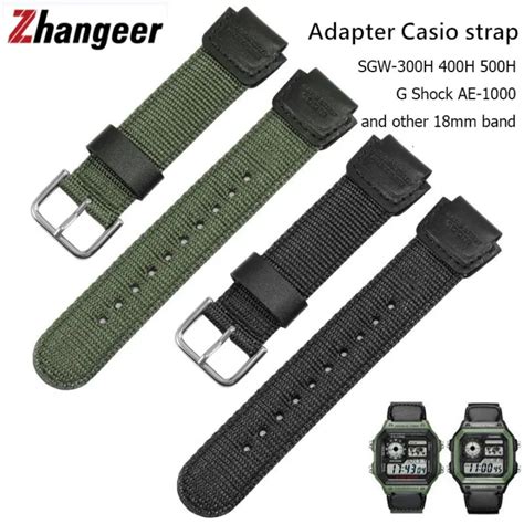 Mm Green Black Nylon Watch Band Strap Fit For Casio G Shock W S H W