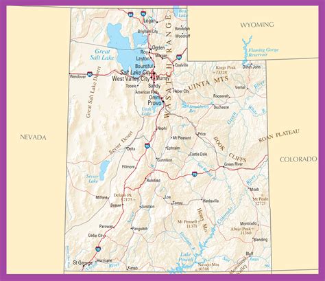 Utah Rivers Map Large Printable High Resolution And Standard Map