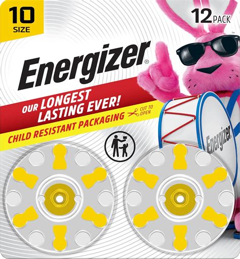 Energizer Hearing Aid Batteries Size Yellow Tab Pack Amazon