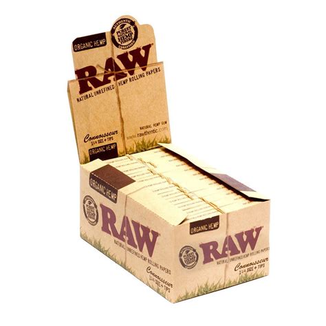 Raw Organic Connoisseur 1 1 4 Size Papers And Tips Box Of 24 Packs