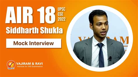 Siddharth Shukla Air Interview Upsc Cse Ias Vajiram Ravi