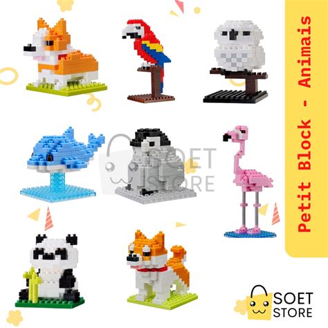 Mini Blocos De Montar Da Petit Block Vários Modelos Animais Daiso