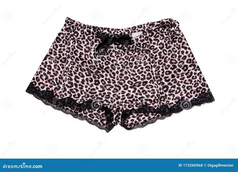 Night Gown Isolated Close Up Of Female Silk Night Lingerie Panties With Leopard Pattern And