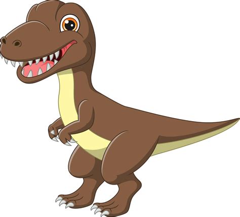 Cartoon Brown Dinosaur Tyrannosaurus Rex 5112548 Vector Art At Vecteezy