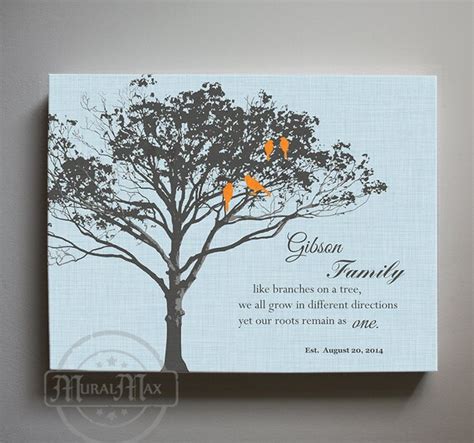 Personalized Family Tree Canvas Art Family Like Branches on | Etsy