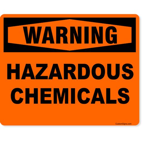 Orange Warning Hazardous Chemicals Full Color Sign | 8" x 10 ...