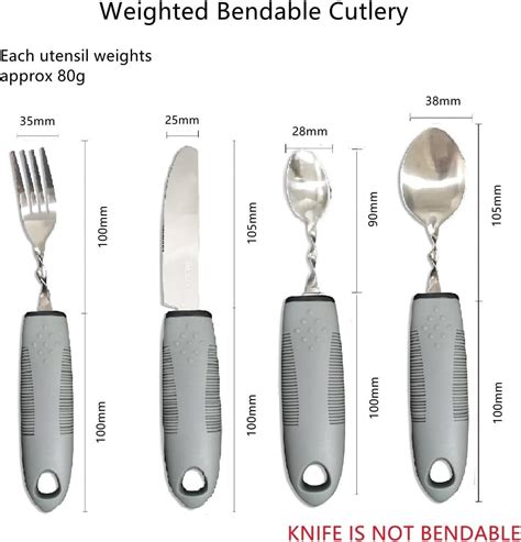 Extra Wide Bendable Cutlery Set With Chunky Handles Easy Grip Dining