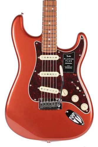 Fender Player Plus Stratocaster Aged Candy Apple Red Guitars Electric Solid Body Thunder