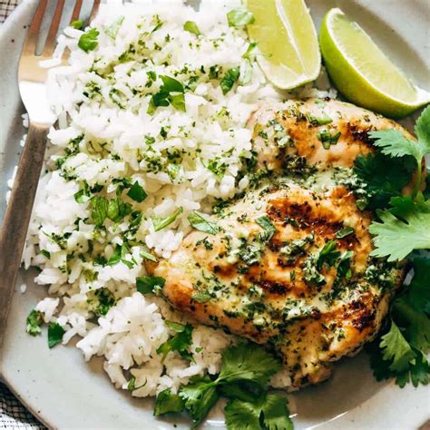 Coconut Lime Grilled Chicken And Rice Recipe Pinch Of Yum