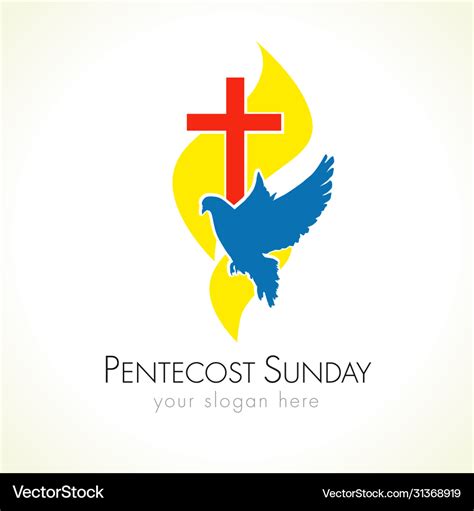 Pentecost Sunday Dove Logo Royalty Free Vector Image