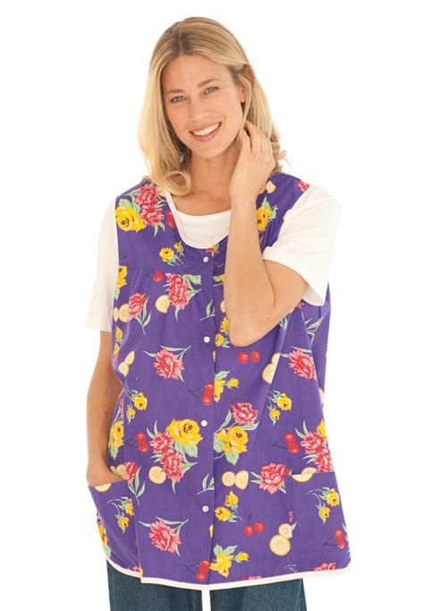 Womens Plus Size Snap Front Cobbler Apron