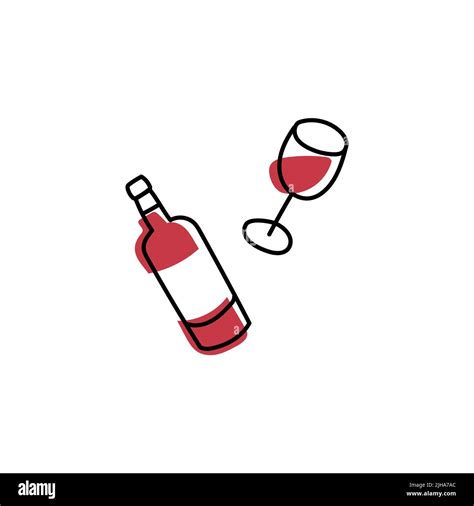 Simple Minimalist Red Wine Icon Stock Vector Image And Art Alamy