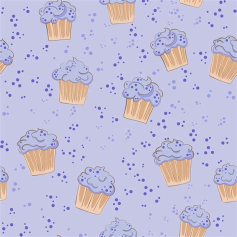 Mod Le Sans Couture De Cupcake Cr Meux Avec Des Muffins Dessin S La