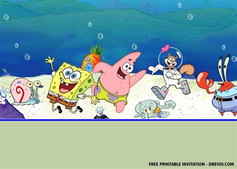 Free Spongebob Squarepants Invitation Templates Download Hundreds