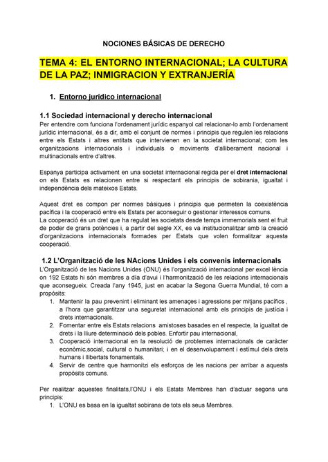 Tema Derecho Tema Primer Examen Nociones B Sicas De