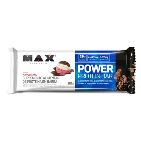 Power Protein Bar 90g Max Titanium Barra Proteica Deliciosa E