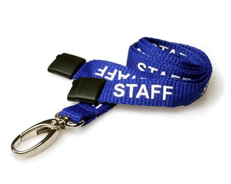 Breakaway Lanyard STAFF Printed 15mm Width Royal Blue Lobster