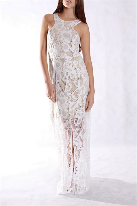 White Lace Maxi Dress DressedUpGirl