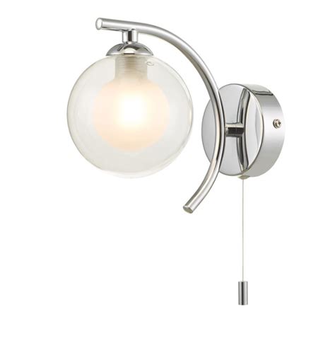 Nakita Wall Light Polished Chrome With Clear Opal Glass Castle Lighting