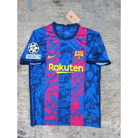 Jual Jersey Bola Barcelona 3rd UCL Foundation Full Patch UCL Terbaru