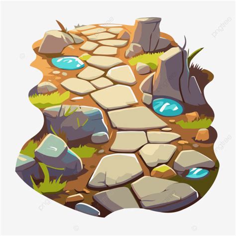 Camino De Piedra De Dibujos Animados Para Juegos Vector Ilustraci N