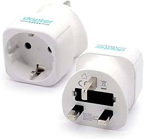 Pack Of Plug Adapter I European To Uk Adaptor Eu Schuko Pin To