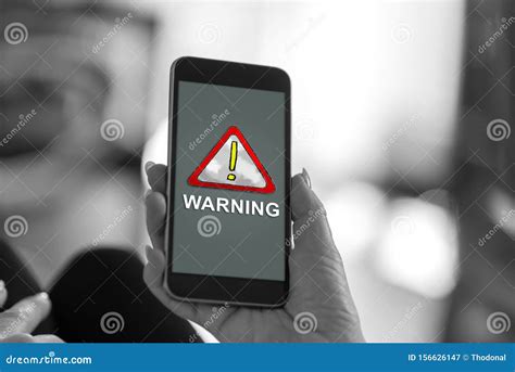 Warning Concept on a Smartphone Stock Image - Image of symbol ...