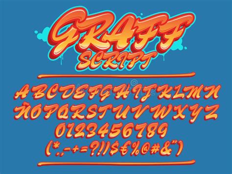 Graffiti Vector Font Capital Letters Numbers And Glyphs Alphabet