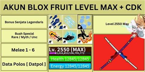 Beli Akun Akun Blox Fruit Level Max Cursed Dual Katana Blox Fruits