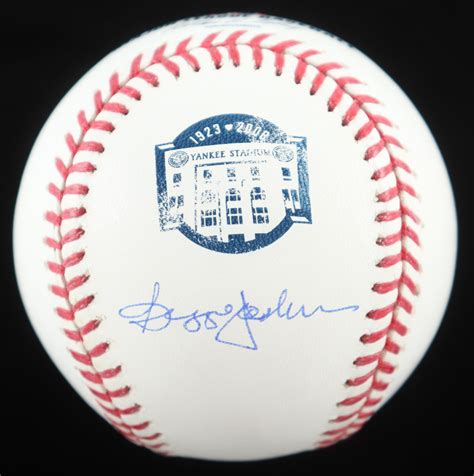 Reggie Jackson Signed Old Yankee Stadium Logo Oml Baseball With Yankees