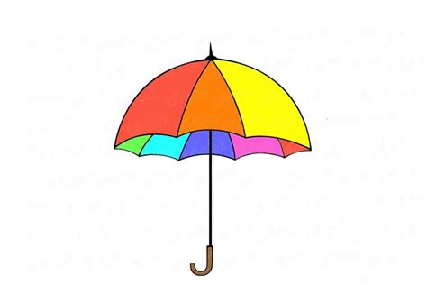 Umbrella Drawing: Easy, Colour, for Kid and Step by Step