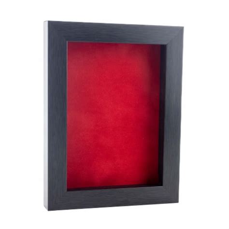 12x24 Shadow Box Frame Charcoal Gray Wood 34 Depth Red Suede Backing Uv Acrylic 12x24 Kroger