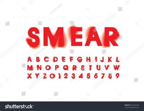 Vector Of Stylized Smeared Font And Alphabet Royalty Free Stock