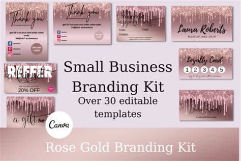 Rose Gold DIY Business Cards Template Graphic by Andreea Eremia Design ...