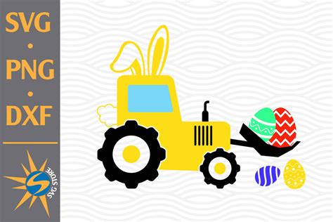 Happy Easter Tractor Svg Png Dxf Digital Files Include So Fontsy