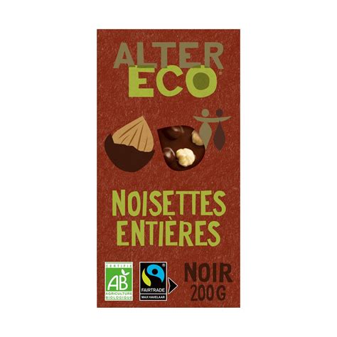 Alter Eco Commerce Equitable Chocolat noir bio noisettes entières