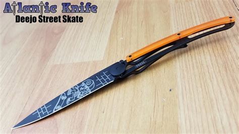 Deejo Street Tattoo Skate Orange Black Folding G Knife Gb