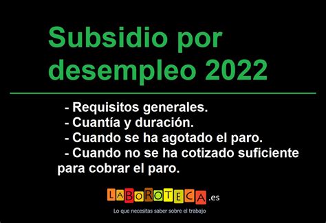 Subsidio Por Desempleo Laboroteca