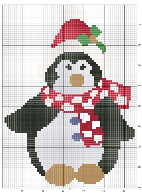 Schema Punto Croce Pinguino Natalizio