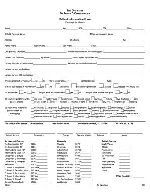 Fillable Online Patient Information Form Please Print Clearly Fax Email