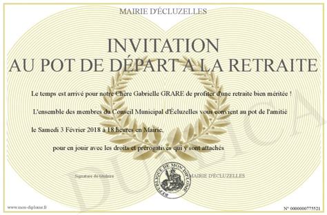 Invitation Au Pot De DÉpart A La Retraite